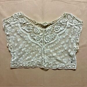 Abercrombie & Fitch Crochet Lace Crop Top Coquette Boho Sheer Layering OS